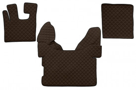Set covorase camion, piele ecologica compatibil cu DAF XF105 2005-2012, XF106 2012-> Maro, AUTOMAT - Img 1