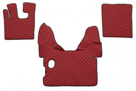 Set covorase camion, piele ecologica compatibil cu DAF XF105 2007-2012 MANUALA Rosu