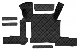 Set covorase camion, piele ecologica compatibil cu Man TGX I,II 2018-> 2 sertare, Negru, cutie manuala - Img 4