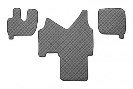 Set covorase camion, piele ecologica compatibile cu IVECO STRALIS AS 2002-2012, cabina mare, automata gri - Img 1