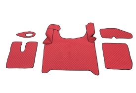 Set covorase camion, piele ecologica MAN TGX II 2020->, rosu, cu 2 sertare, cutie automata