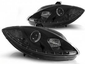 Set faruri compatibile cu Seat LEON 2009-2012 DRL Fundal Negru - Img 1