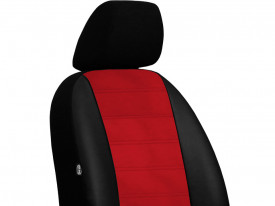 Set huse auto pentru scaune compatibile cu VW Passat B6 2005-2010 combi, piele ecologica negru cu rosu - Img 4