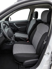 Set huse auto pentru scaune compatibile Dacia Duster I 2014-2017, material textil negru cu gri inchis, Lichidare stoc! - Img 3