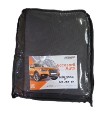 Set huse auto pentru scaune compatibile Nissan Qashqai II 2014-2020, material textil negru cu gri, Lichidare de stoc!