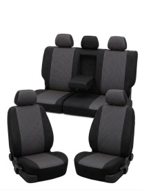 Set huse auto pentru scaune, VW GOLF IV 1998-2005, material textil negru cu gri inchis, Lichidare stoc!