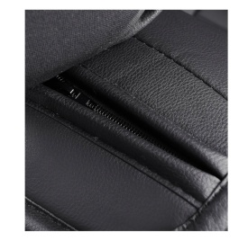 Set huse auto scaune universale de lux din piele cu textil, negru pentru scaunele fata si spate - Img 6
