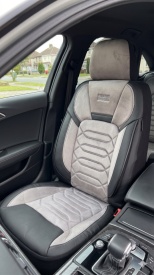 Set huse scaune auto compatibil Dacia Duster II 2018-2023, fata-spate, imitatie alcantara, negru si gri - Img 2
