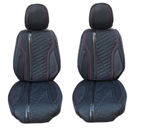 Set huse scaune auto compatibil Mitsubishi ASX 2010->, fata-spate, piele ecologica negru cu cusatura rosie - Img 2