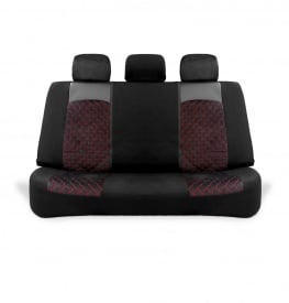Set huse scaune auto compatibil Suzuki Grand Vitara 2005-2015, fata-spate, Piele ecologica cu velur, Negru cusatura rosie - Img 4