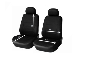 Set huse scaune auto, universale, fata 2 locuri, Negru, jacqard - Img 2