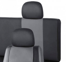 Set huse scaune auto, universale, fata-spate, piele ecologica, negru cu gri - Img 5