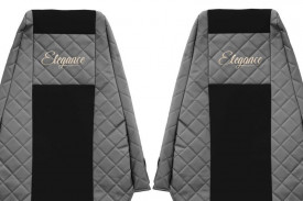 Set huse scaune camion compatibil cu RENAULT MAGNUM MILLENIUM 2002-2007, Negru cu gri, piele ecologica cu velur - Img 2