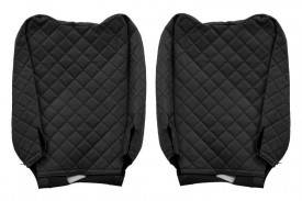 Set huse scaune camion compatibil cu RENAULT T 2014->, Negru, piele ecologica cu velur, tetiere reglabile - Img 5