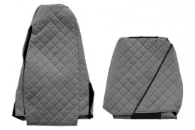 Set huse scaune camion compatibil cu SCANIA Seria R G P 2005-2016, Negru cu gri, piele ecologica cu velur - Img 5