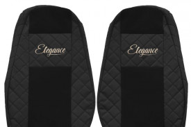 Set huse scaune camion compatibil cu VOLVO FH4 2013->, Negru, piele ecologica cu velur - Img 4