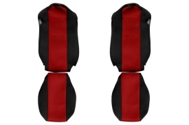 Set huse scaune camion compatibile cu MERCEDES ACTROS MP4 2011-2019 rosu cu negru, material textil