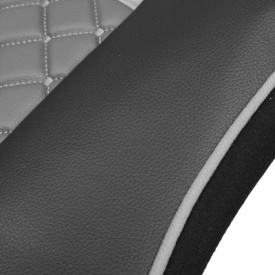 Set huse scaune camion compatibile cu Mercedes Actros MP4 MP5 2011->, piele ecologica negru cu gri - Img 6