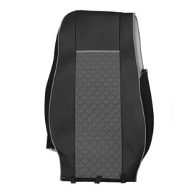 Set huse scaune camion compatibile DAF XF euro 6 2012->, piele ecologica negru cu gri - Img 3