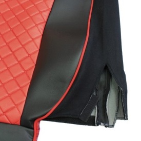 Set huse scaune camion compatibile DAF XF euro 6 2012->, piele ecologica negru cu rosu - Img 6