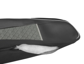 Set huse scaune camion compatibile VOLVO FH4 2013-> euro 6, piele ecologica negru cu gri - Img 5