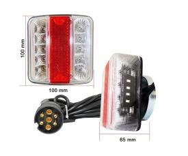 Set Lampi cu 5 functii si cablu de 7,5m cu priza si magnet, 12/24v, 100x10mm, peridoc , remorcuta - Img 3