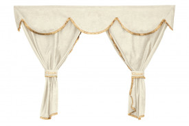 Set perdele cabina camion, universal compatibil cu MAN, culoare crem - Img 1
