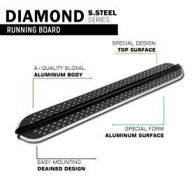 Set praguri trepte laterale cu suporti compatibil Citroen Berligno 2019->, Caroserie scurta, Diamond Krom Design - Img 2