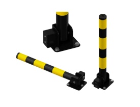 Stalp metalic rabatabil pentru delimitare spații de parcare cu sistem de blocare - 3 chei incluse - Img 3