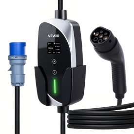 Statie incarcare mobila, Wallbox mobil, 7,4 kW 32A, incarcator portabil EV tip 2, incarcator auto monofazat pentru vehicule electrice cu cablu de incarcare de 6 m, priza CEE, ecran LCD, statie de incarcare EV reglabila, cutie de control IP66 - Img 11