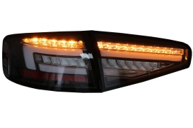 Stopuri Full LED compatibil cu Audi A4 B8 2012-2015 Sedan Rosu Negru Semnal Dinamic OEM Halogen - Img 8