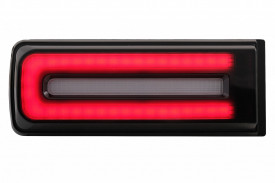 Stopuri Full LED compatibil cu Mercedes G-Class W463 2008-2017 Facelift 2018 Design LED Dinamic Secvential Negru - Img 3