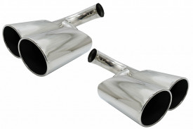 Tobe Ornamente Sistem de Evacuare compatibil cu Porsche Cayenne I Facelift SUV 9PA1 V6 2007-2010 Crom - Img 2