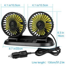 Ventilator dublu pentru masini, microbuze și rulote, 12V, cu afisare numar telefon - Img 3
