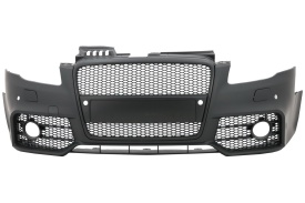 Bara Fata cu Grila Centrala compatibil cu Audi A4 B7 2004-2008 RS4 Look Negru - Img 1