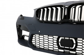 Bara Fata cu Grila Centrala tuning compatibil cu BMW Seria 5 F10 F11 2011-2017 M5 2020 Design - Img 3