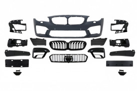 Bara Fata cu Grila Centrala tuning compatibil cu BMW Seria 5 F10 F11 2011-2017 M5 2020 Design - Img 8