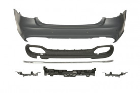 Bara spate compatibila cu MERCEDES W212 2013-2016 AMG, cu intarire; cu paranteze de montaj; cu valabilitate, cu gauri pentru senzorii de parcare, cu suport de gauri