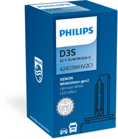 Bec auto Philips D3S 42V 35W PK32D-5 xenon WhiteVision gen2, alb 5000K
