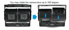 Camera marsarier dubla, reglabila 12V - 24V pentru Camioane, Autocare, Bus-uri - Img 2