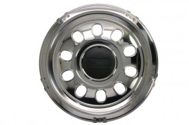 Capac roată spate, material: oțel inoxidabil, înălțime 13 cm, diametru jantă: 22,5 inch, gol (cu găuri)