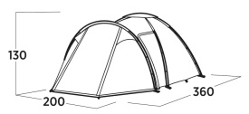 Cort camping tip cupola pentru 3 persoane, 360x200x130 cm, Easy Camp Tent Lomsdal 3 - Img 9
