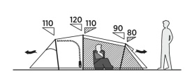 Cort camping tip tunel pentru 3 persoane, 400x190x120 cm, Easy Camp Tent Hemsedal 3 - Img 9