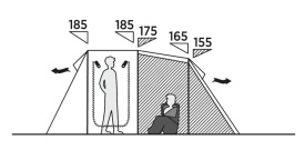 Cort camping tip tunel pentru 4 persoane, 430x260x185 cm, Easy Camp Tent Hamra 4 - Img 9