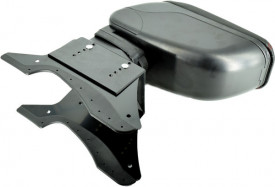 Cotiera auto universala neagra si cusatura rosie - Img 2