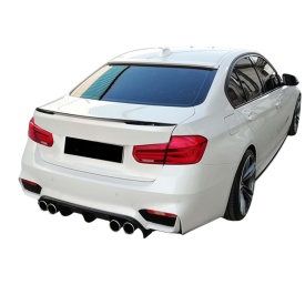 Difuzor bara spate compatibil BMW Seria 3 F30 2011-2018, M3 Design dubla evacuare, negru lucios - Img 5