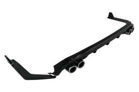Difuzor Bara Spate cu Ornamente Bara Spate Flapsuri compatibil cu Toyota Corolla XII Sedan 2019-> Negru Lucios - Img 8