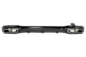 Difuzor Bara Spate cu Ornamente Toba Crom compatibil cu Mercedes E-Class W213 Sport Line 2016-2019 E63 Design - Img 1