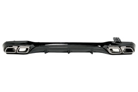 Difuzor Bara Spate cu Ornamente Toba Crom compatibil Mercedes E-Class W213 Sport Line 2016-2019 E63 Design - Img 2