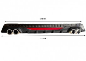Difuzor bara spate universal , AMG B Design, negru mat / lucios cu catadioptru reflectorizant - Img 2